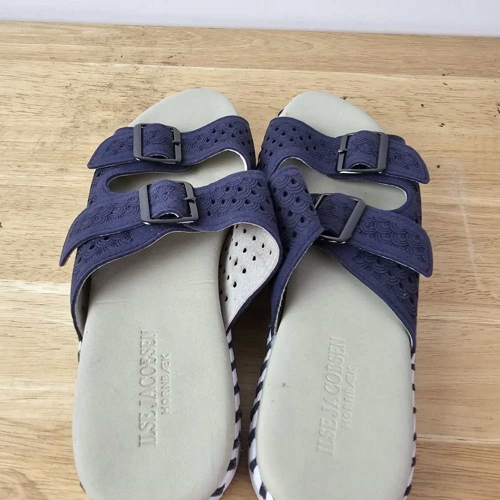 Ilse Jacobsen Tulip Purple 2‎ Buckle Sandals Womens EU 37 Size 7 Comfort Shoes